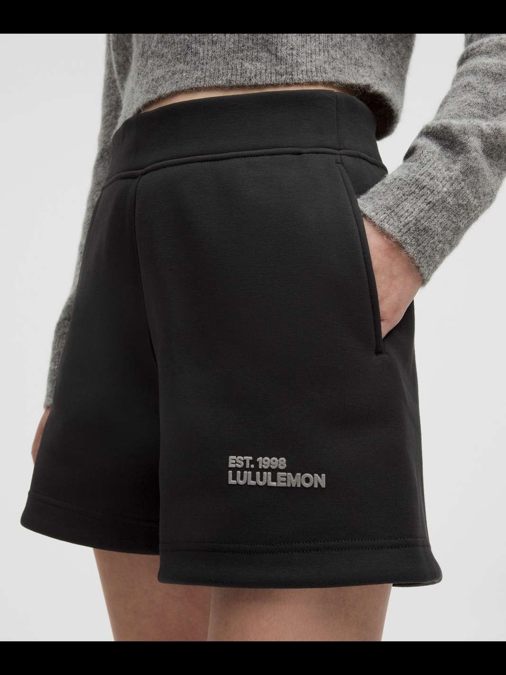 NWT Lululemon Heavyweight Fleece Sweatshort 5" sz SM Black